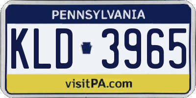 PA license plate KLD3965