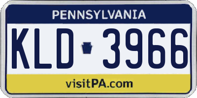 PA license plate KLD3966