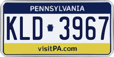 PA license plate KLD3967