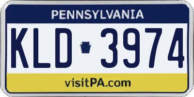 PA license plate KLD3974