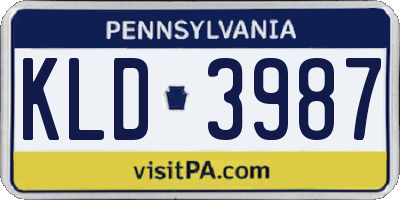 PA license plate KLD3987