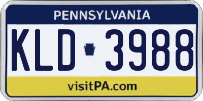 PA license plate KLD3988