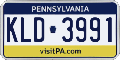 PA license plate KLD3991