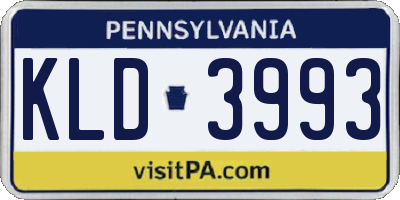PA license plate KLD3993