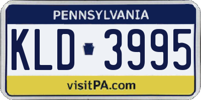 PA license plate KLD3995