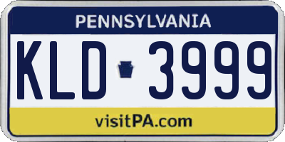 PA license plate KLD3999