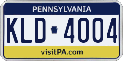 PA license plate KLD4004