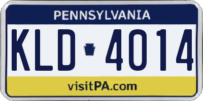 PA license plate KLD4014