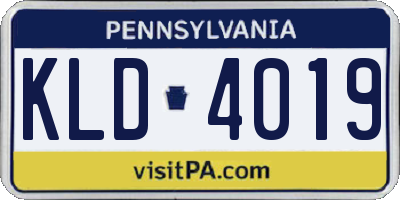 PA license plate KLD4019