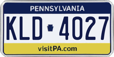 PA license plate KLD4027