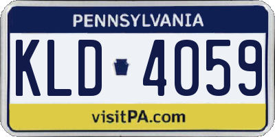 PA license plate KLD4059