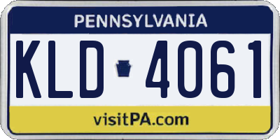 PA license plate KLD4061