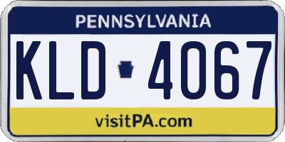 PA license plate KLD4067