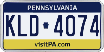 PA license plate KLD4074