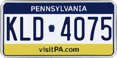 PA license plate KLD4075