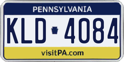 PA license plate KLD4084