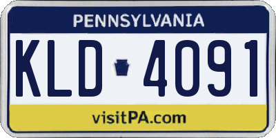 PA license plate KLD4091