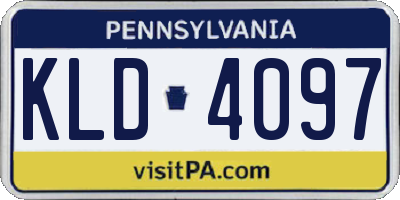 PA license plate KLD4097