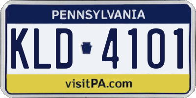 PA license plate KLD4101