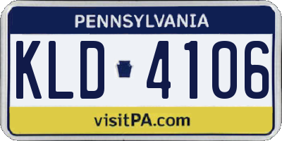 PA license plate KLD4106