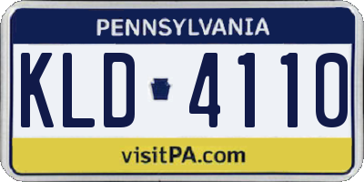 PA license plate KLD4110