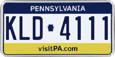 PA license plate KLD4111