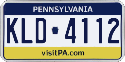 PA license plate KLD4112