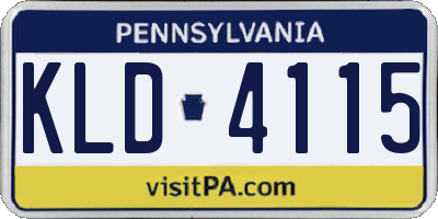 PA license plate KLD4115