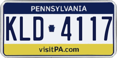 PA license plate KLD4117