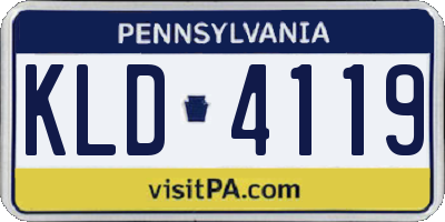 PA license plate KLD4119