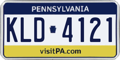 PA license plate KLD4121