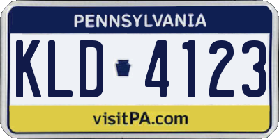 PA license plate KLD4123