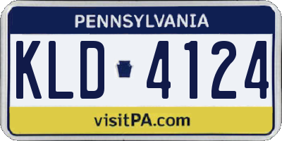 PA license plate KLD4124