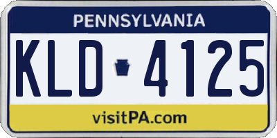 PA license plate KLD4125