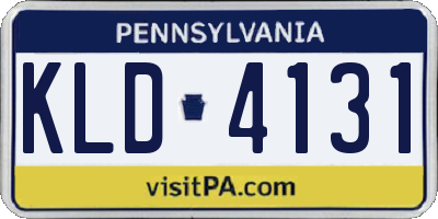 PA license plate KLD4131