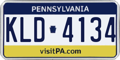 PA license plate KLD4134