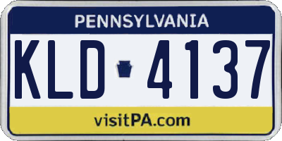 PA license plate KLD4137