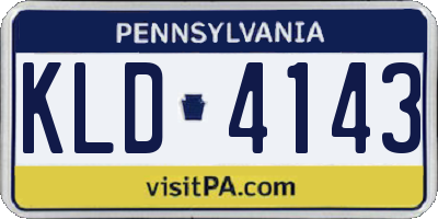 PA license plate KLD4143