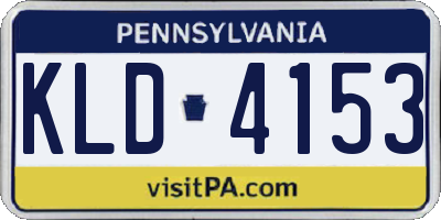 PA license plate KLD4153