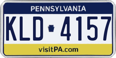 PA license plate KLD4157