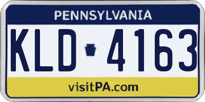 PA license plate KLD4163