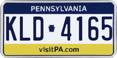 PA license plate KLD4165