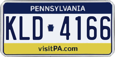 PA license plate KLD4166