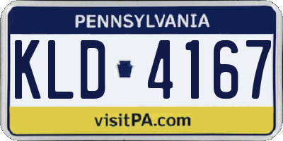 PA license plate KLD4167