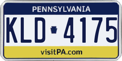 PA license plate KLD4175