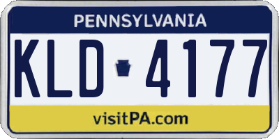 PA license plate KLD4177