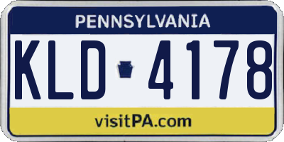 PA license plate KLD4178