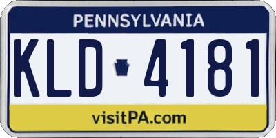 PA license plate KLD4181