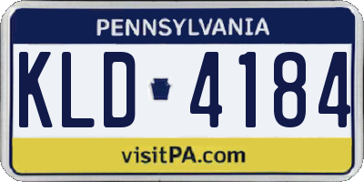 PA license plate KLD4184