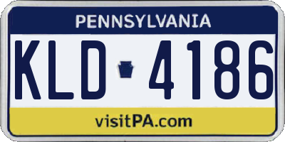 PA license plate KLD4186